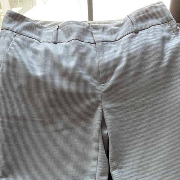 Banana Republic Light Gray Pinstripe/Ticking Stripe Dress Pants Size 6 - Picture 2 of 8